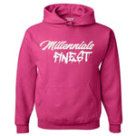 Millennials Finest Signature Pullover Neon Pink Hoodie